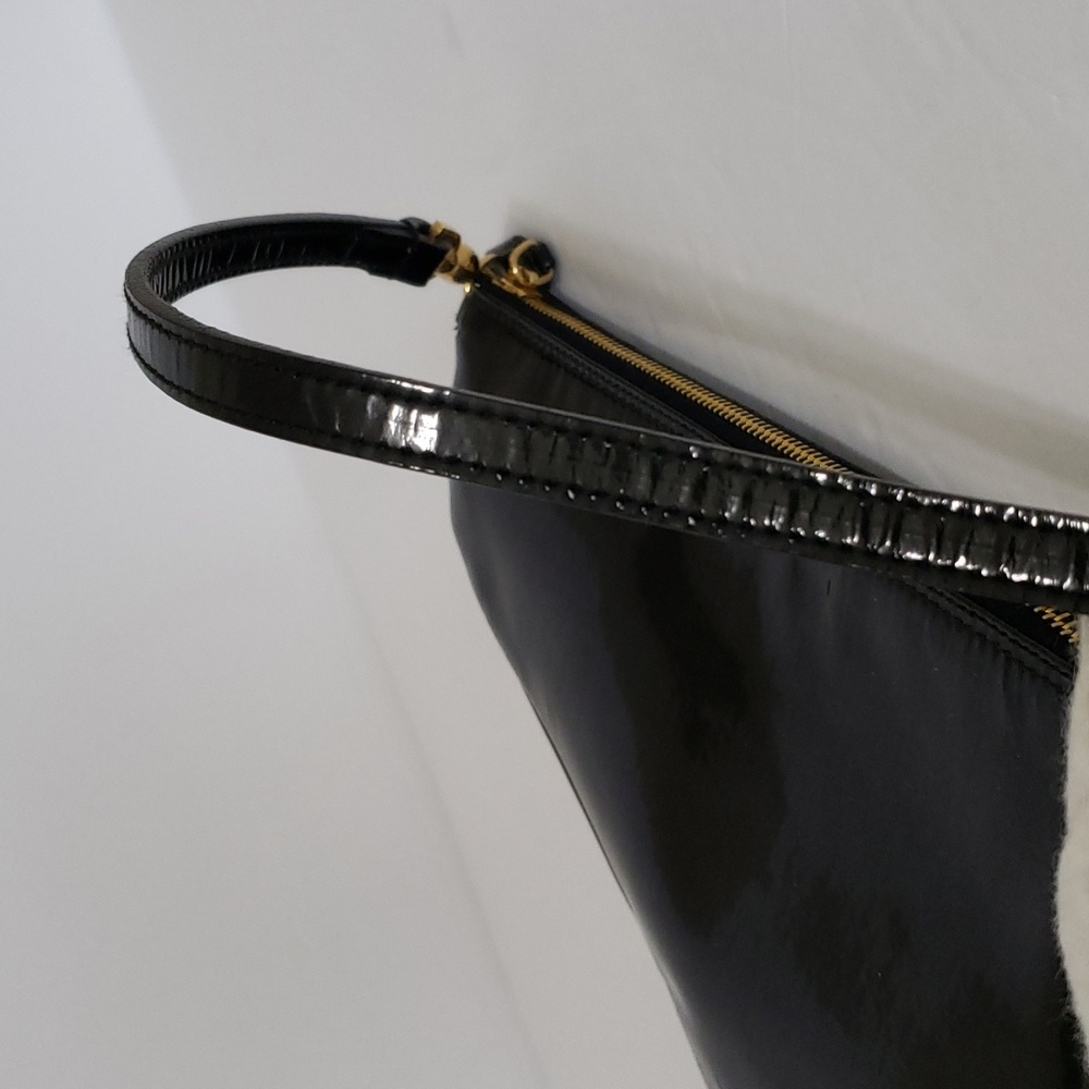 *Rare* Y2K Dior Oblique Trotter Pattern Embossed Patent Leather Mini Saddle Bag - Picture 5 of 14